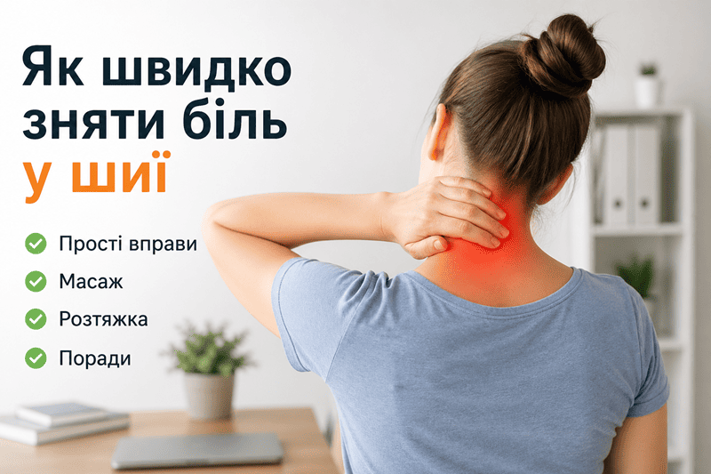 Як швидко зняти біль у шиї