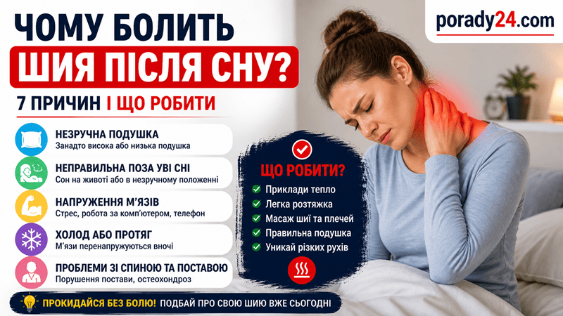 чому болить шия після сну