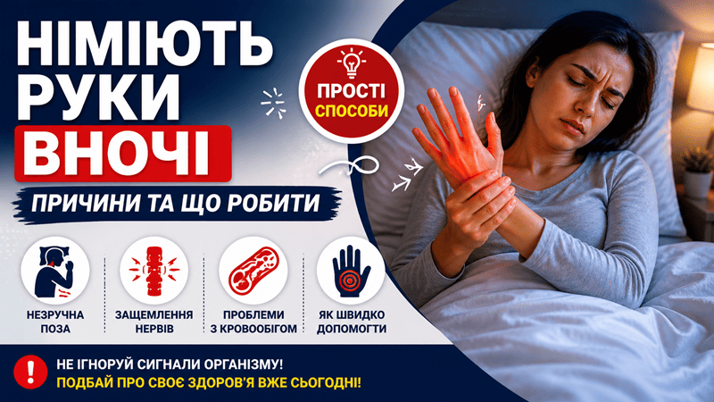 чому німіють руки вночі