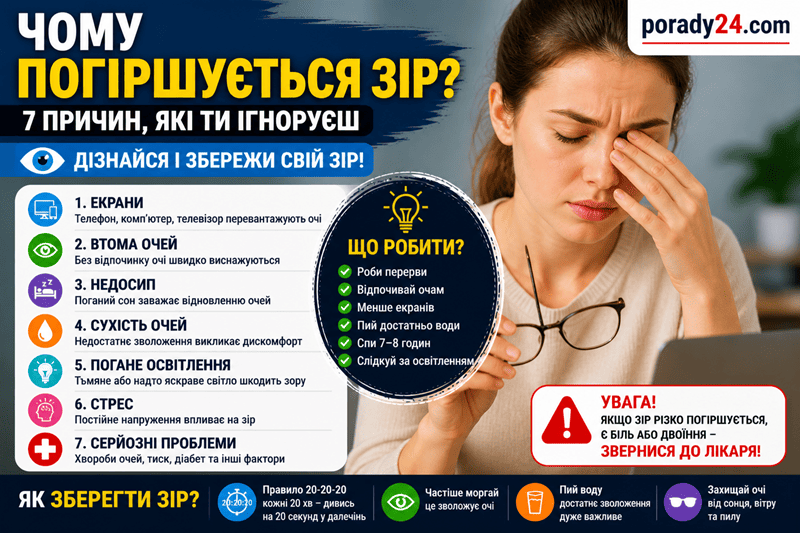 чому погіршується зір