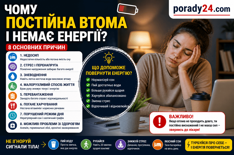 чому постійна втома