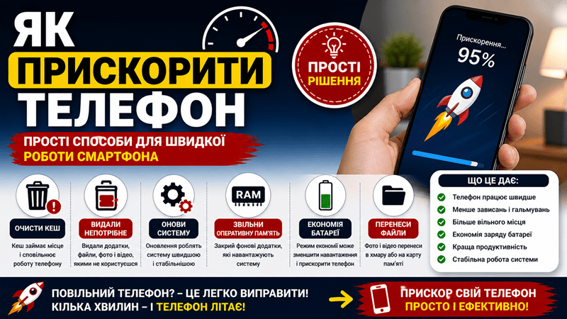 як прискорити телефон