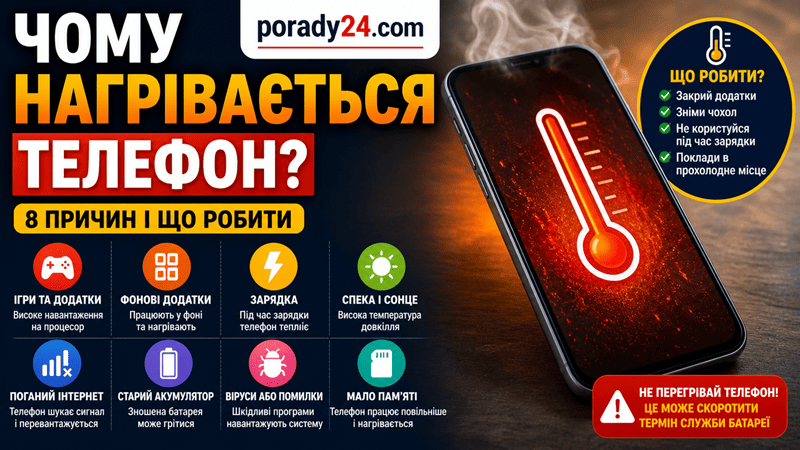 чому нагрівається телефон