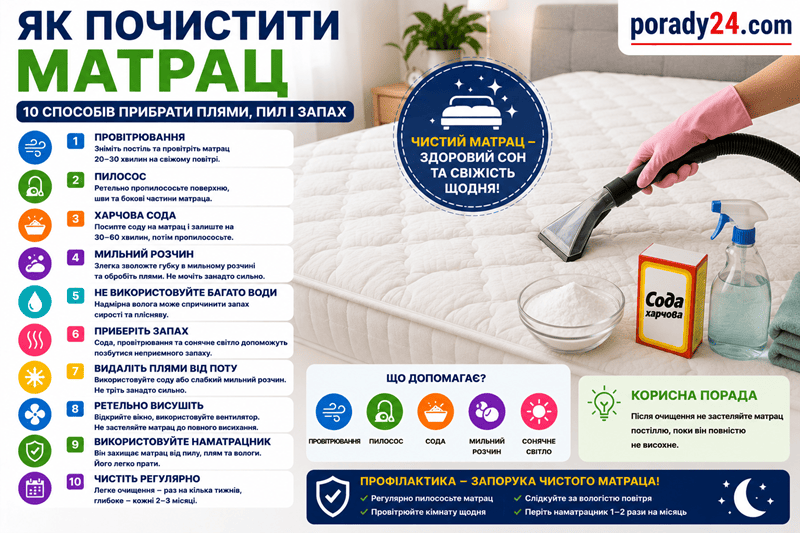 Як почистити матрац