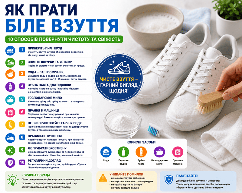 Як прати біле взуття