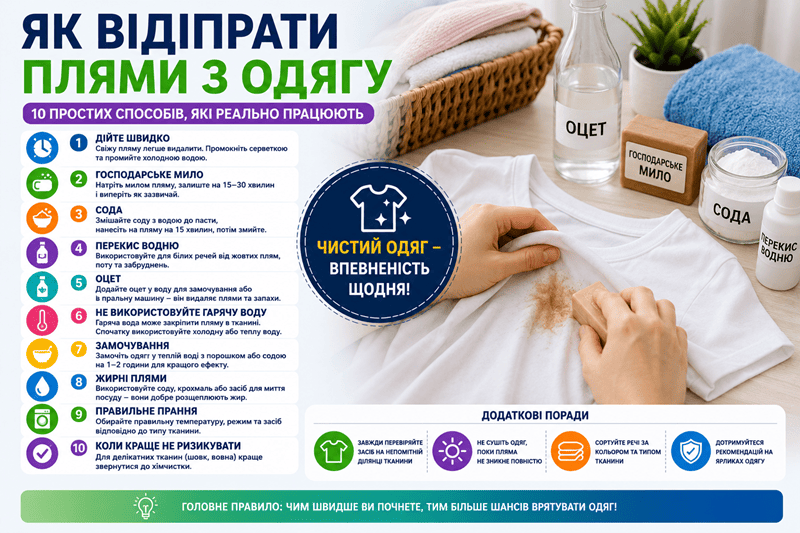 Як відіпрати плями з одягу