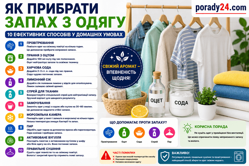 Як прибрати запах з одягу