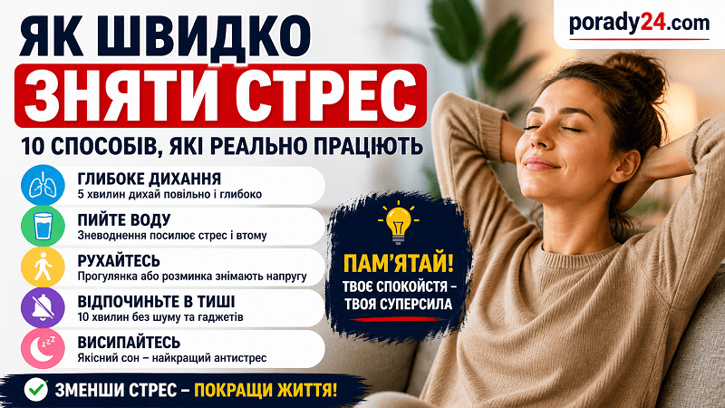 як швидко зняти стрес