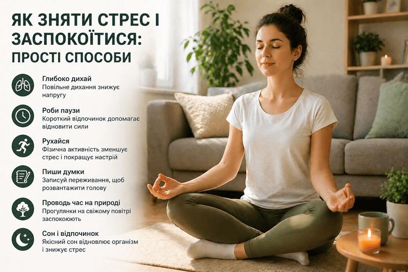 як зняти стрес і заспокоїтися